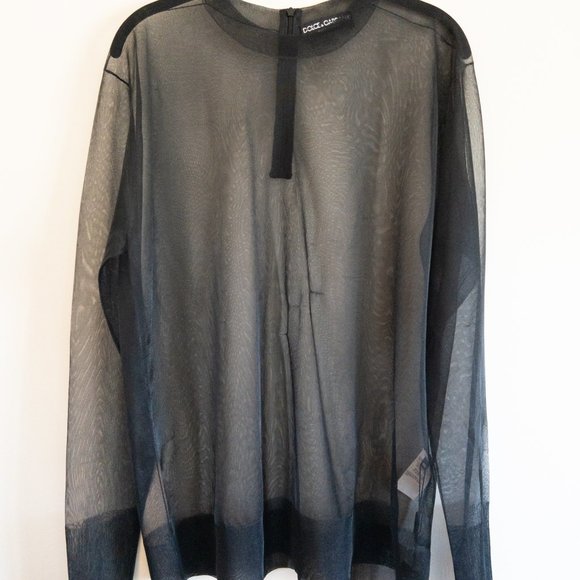 Dolce & Gabbana Sheer Black Pullover Top - Picture 4 of 10